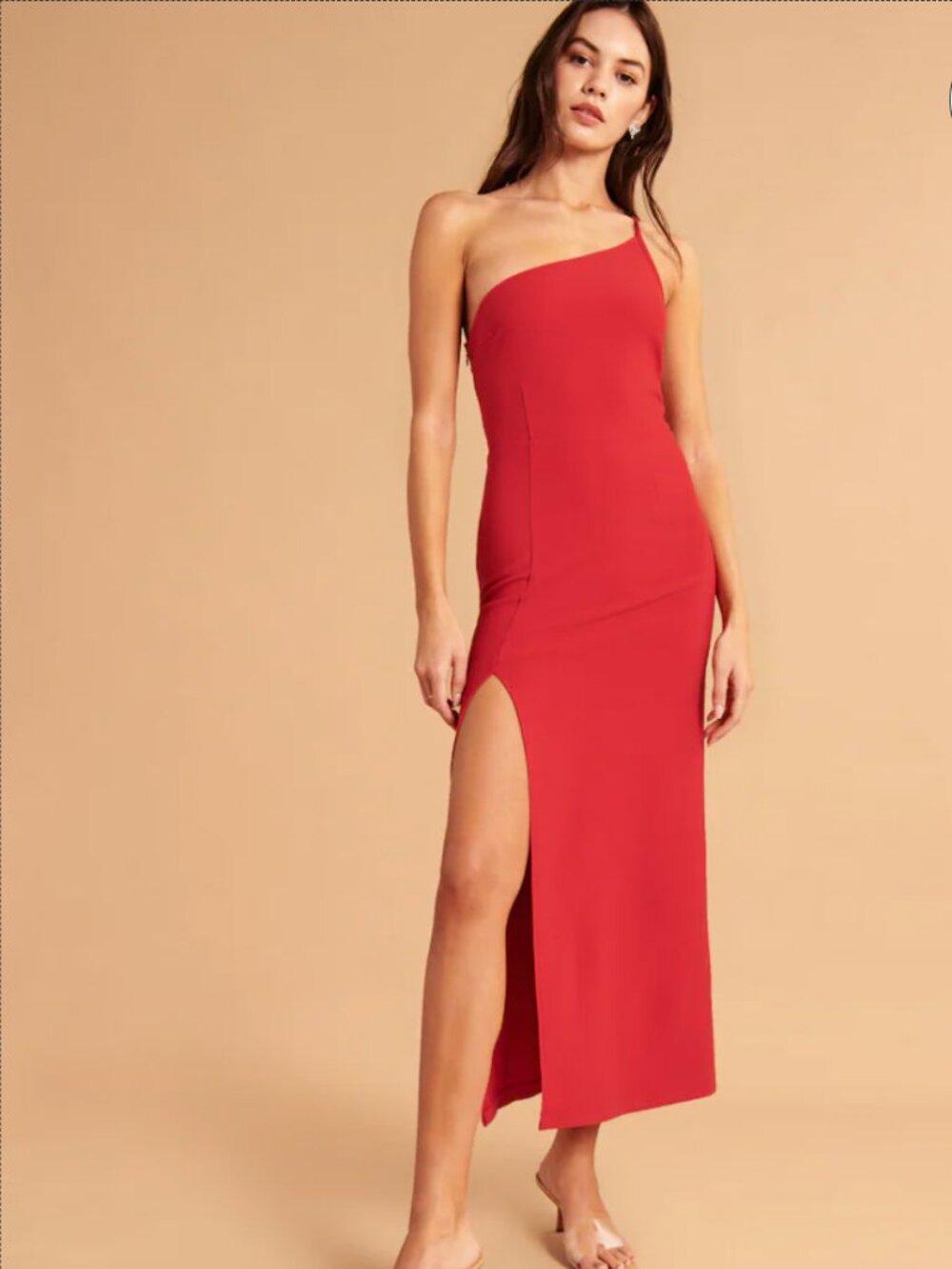 Abercrombie & Fitch Women's Asymmetrical One-Shoulder Maxi Dress